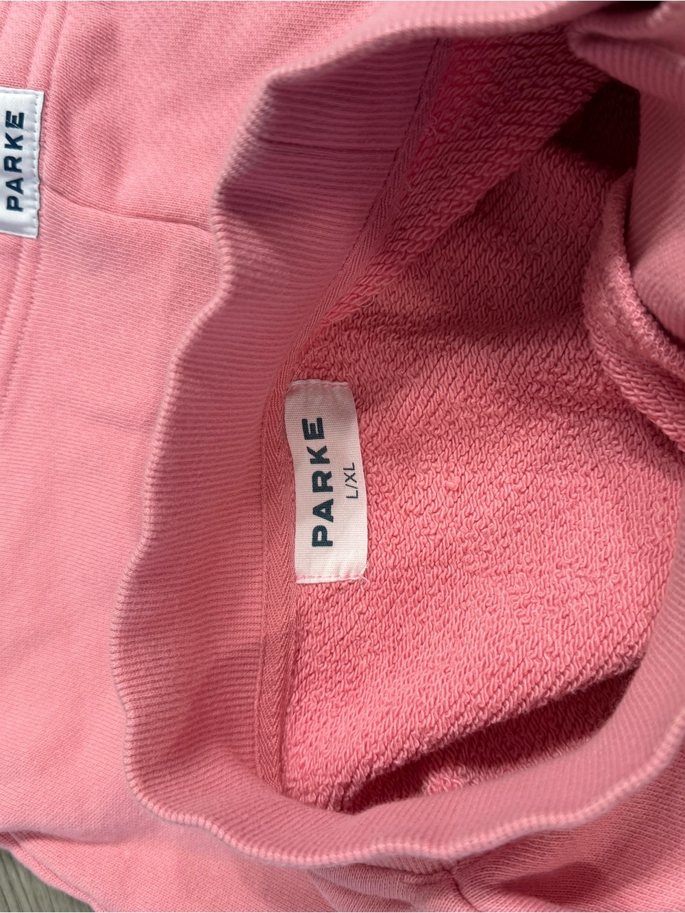 RARE PARKE SET Sweatshirt (L/XL) & Sweat-shorts (M)- in Conch and Peel - Picture 8 of 8